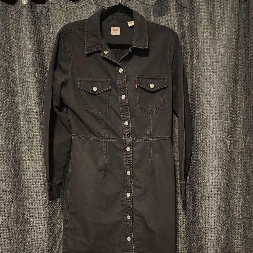Levi's Charcoal Long Sleeve Denim Dress